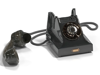 Retro phone dial phone old landline phone 3d model