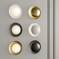 Modern Round Wall Lamps with Various Colors for Home Interior Design 3d model