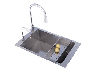 Vegetable basin sink large single tank 3d model