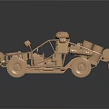 Golden Off Road Vehicle Model With Open Frame Roof Luggage And Large Rugged Tires