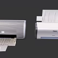 Canon Silver and White Modern Office Printers with Paper Output Feature 3d model