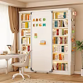 White Bookshelf With Colorful Alphabet Letters And Organized Books In Study Area