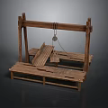 Wooden Frame Equipment With Hanging Rope Device And Plank Platform