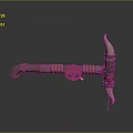 3D Model Battle Axe Equipment With Wooden Handle Red Wheel And Horn Shaped Design