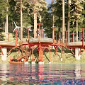 Forest Waterfront Circular Viewing Platform 3d model