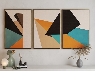 Modern abstract painting Geometrical Hanging Painting 3d model