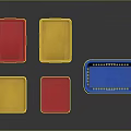 Colorful Plastic Storage Baskets in Red Yellow and Blue on Black Background