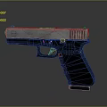 Modern Black And Silver Pistol With Textured Grip And Metal Body Design