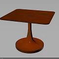 Stylish Red Furniture Table With Square Top And Conical Base Design