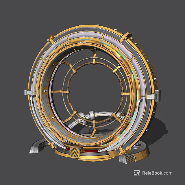 Ornate Circular Architectural Component With Metal Frame And Multi Layered Design 3d model 