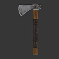 Rustic Handcrafted Axe With Metal Head And Wooden Handle Design