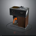Retro Electric Coffee Maker With Stainless Steel Body And Wooden Panel Design