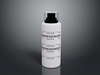 White Cosmetic Bottle With Black Press Pump And YOUR DESIGNER HERE Text 3d model