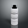 White Cosmetic Bottle With Black Press Pump And YOUR DESIGNER HERE Text
