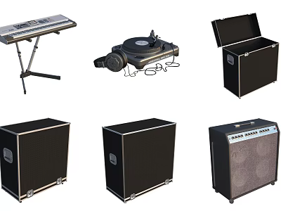 Classical ancient musical instrument electronic organ phonograph sound equipment 3d model