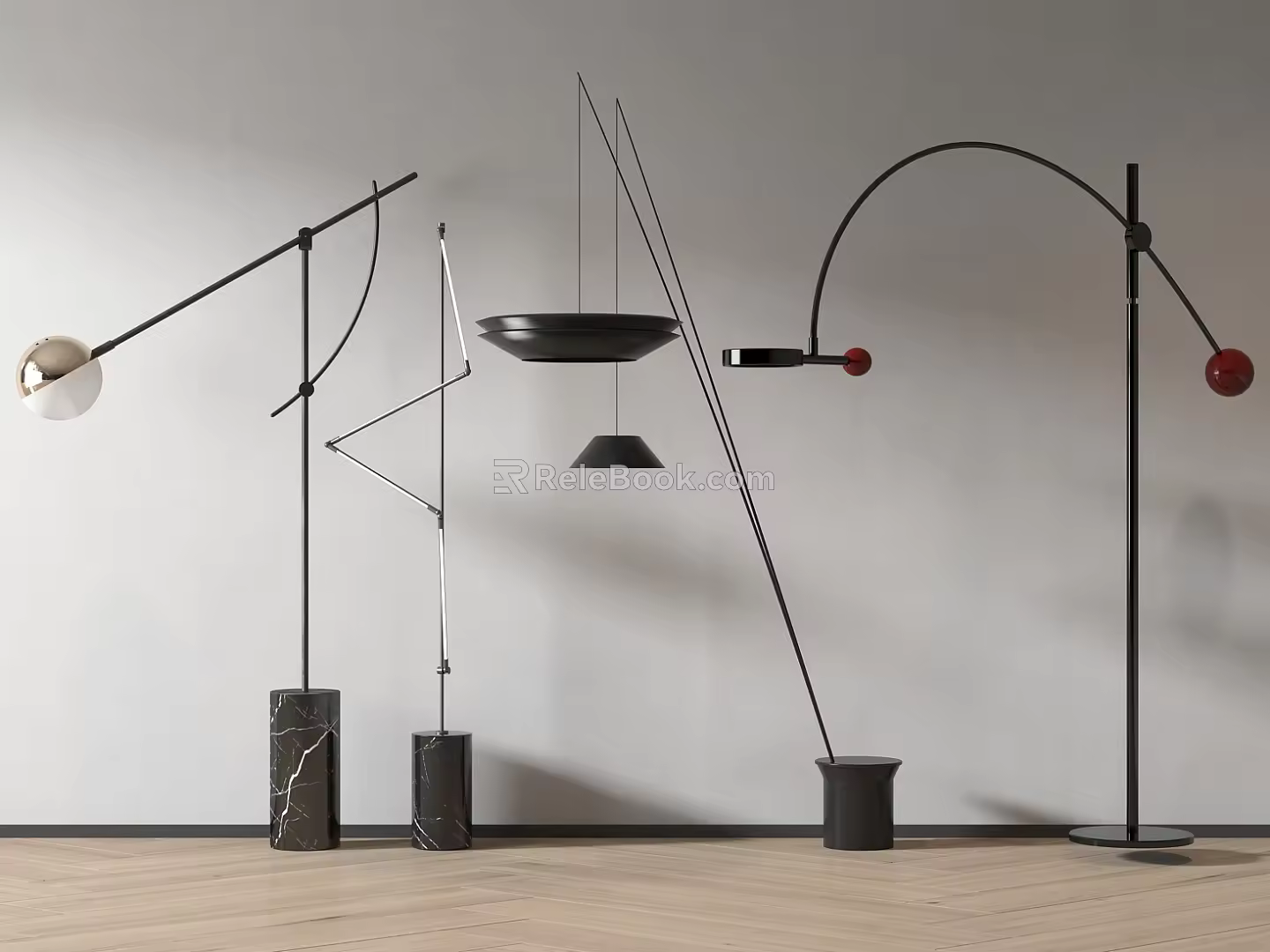 Modern floor lamp instead of metal floor lamp 3d model