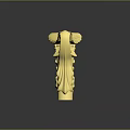Artistic Golden Decorative Sculpture With Unique Curved Shape Shiny Surface And Intricate Texture