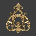 Golden European Style Detailed Decorative Carvings With Floral Vines And Patterns