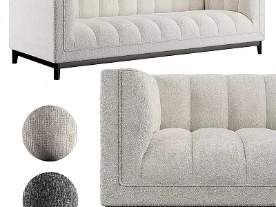 Modern Multi Person Fabric Sofa With Tufted Design And Color Swatches 3d model