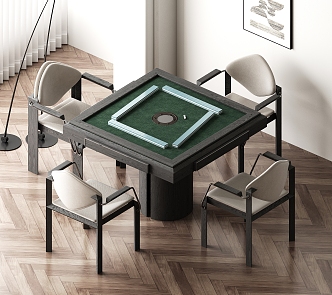 Mahjong Table Combination Chess and Card Room Mahjong Room 3d model