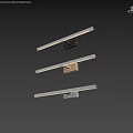 Three Different Color Linear Wall Lamps With Black Copper Gray Bases Mounted On White Wall