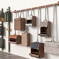Modern backpack bag tool bag briefcase traffic bag display wall display stand 3d model
