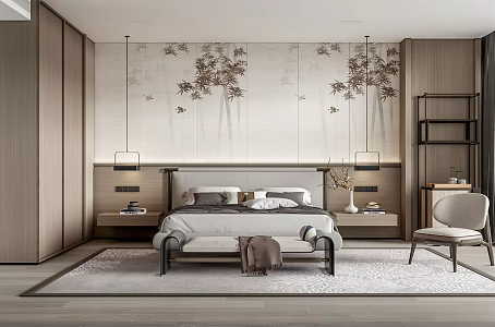New Chinese bedroom 3d model
