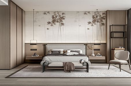 New Chinese bedroom 3d model