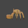 Game Movie Character 3D Model Brown Crab With Large Claws And Textured Shell