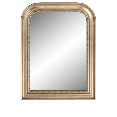 Ornate Gold Framed Mirror with Arch Top and Intricate Border Design Details 3d model
