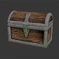 Vintage Wooden Chest With Metal Lock And Rustic Wood Surface Design