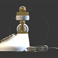 Vintage White Gold Digital Telephone With Rotary Dial Coiled Cord And Classic Design