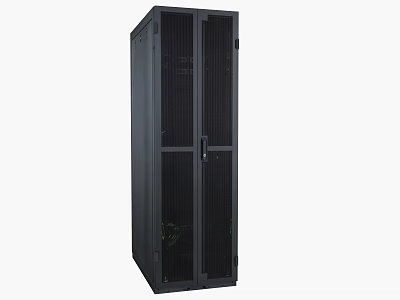 Black Server Rack Cabinet For Data Center Network Equipment Setup 3d model