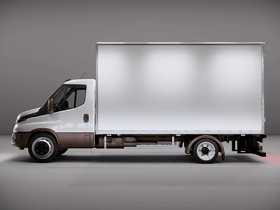 White Commercial Box Truck With Spacious Cargo Area And Modern Exterior Design 3d model