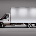 White Commercial Box Truck With Spacious Cargo Area And Modern Exterior Design