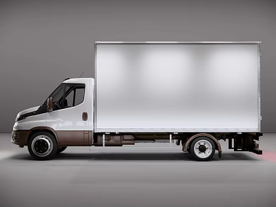 White Commercial Box Truck With Spacious Cargo Area And Modern Exterior Design 3d model