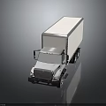 White Commercial Box Truck Featuring Delivery Cab Cargo Container And Wheels