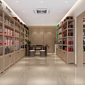 Modern Specialty Store Interior Design With Display Shelves Products And Ambient Lighting