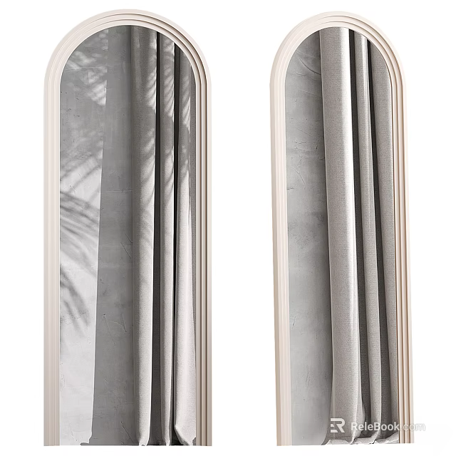 Modern Minimalist Wall Decor With Arched Frames And Textured Details 3d model