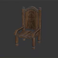 Traditional Wooden Leisure Chair with Carved Backrest Armrest and Solid Wood Design