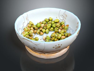 Modern Peanut Mustard Peanut Bean Enamel Plate Enamel Bowl 3d model