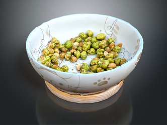 Modern Peanut Mustard Peanut Bean Enamel Plate Enamel Bowl 3d model