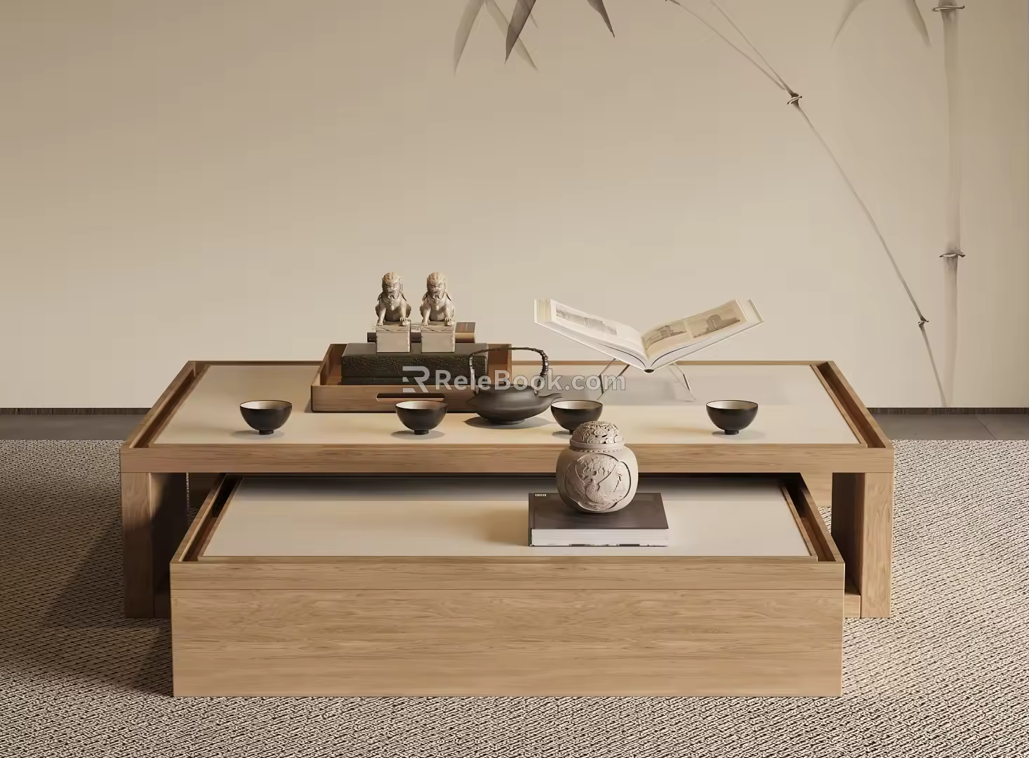 New Chinese Song Style Coffee Table 3d model