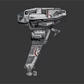 Silver White Mechanical Flying Robot With Red Accents And Detailed Leg Structure