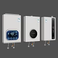 Modern White Wall Mounted Household Appliances With Digital Display And Control Buttons
