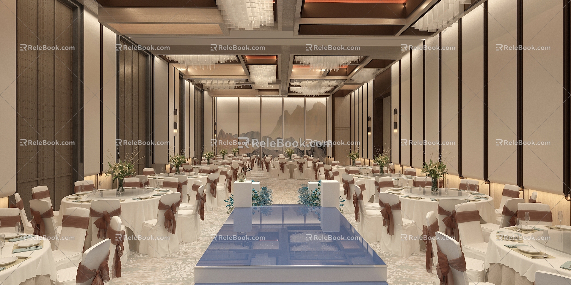 Banquet Hall Wedding Banquet Hotel Restaurant Fast Food Restaurant Storefront Chinese Restaurant 3d model