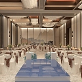 Banquet Hall Wedding Banquet Hotel Restaurant Fast Food Restaurant Storefront Chinese Restaurant 3d model