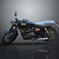 Classic Black Vintage Motorcycle With Silver Seat And Retro Exhaust Design