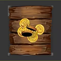 Shining Gold Coins Falling On Wooden Board With Stacked Coins Design