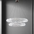 Elegant Modern Crystal Double Ring Chandelier Design for Hanging Lighting 3d model